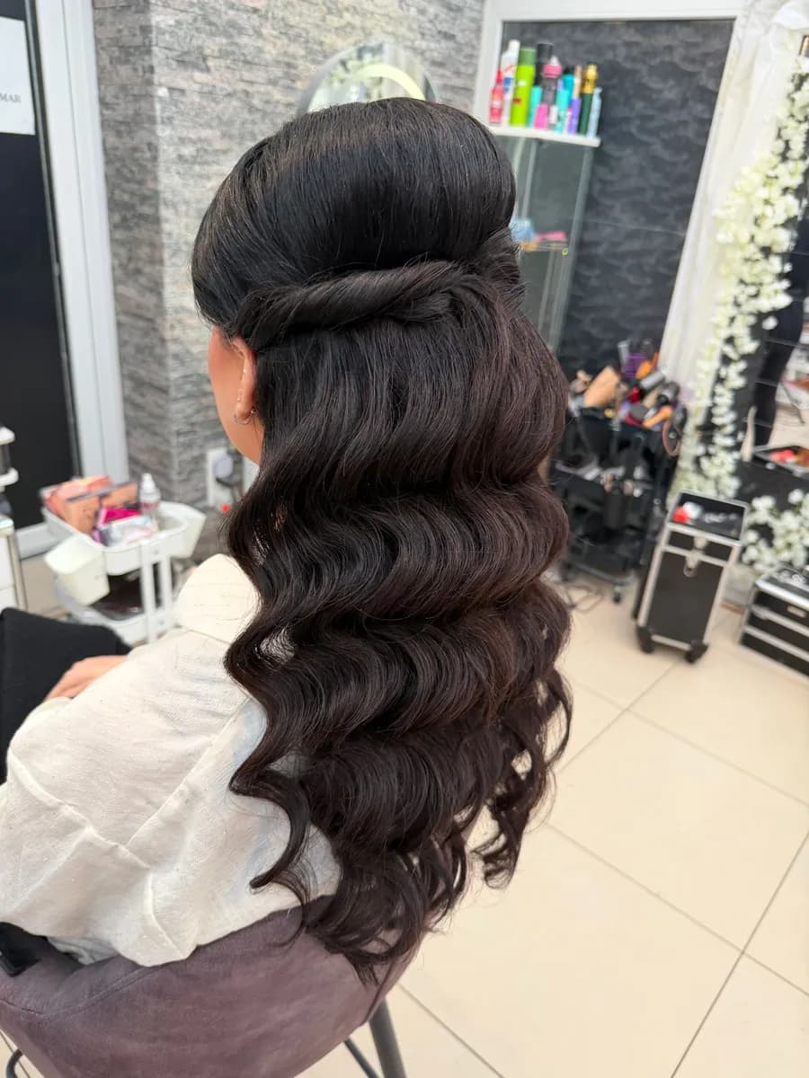 مدل رترو بلند با موج‌های عمیق S — Lange Wasserwellen mit tiefen S-Wellen